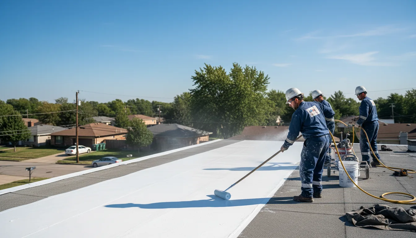 Commercial roof coating in Donie, TX near me
